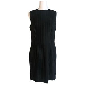Valerie Stevens Petite Black Shift Dress Pinstripe